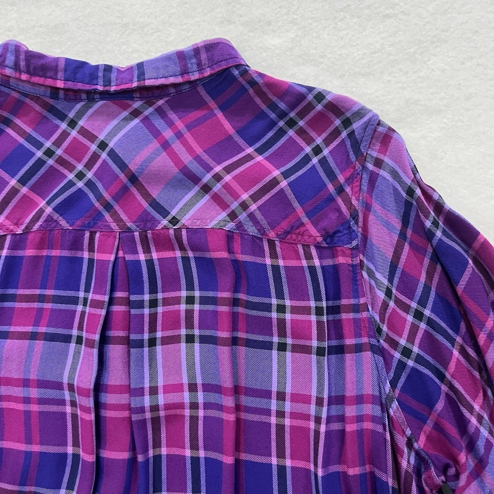 Terra & Sky Long SLeeve Button Up Plus Size 2X (20W-22W) Purple Pink - Picture 6 of 8